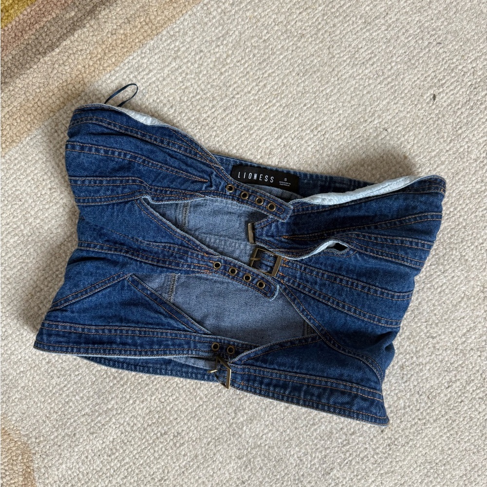 Lioness Blue Denim Overalls Classic Style